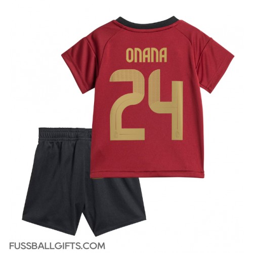 Belgien Amadou Onana #24 Fußballbekleidung Heimtrikot Kinder EM 2024 Kurzarm (+ kurze hosen)